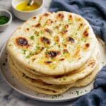 Homemade Garlic Naan with Garlic Butter Recipe