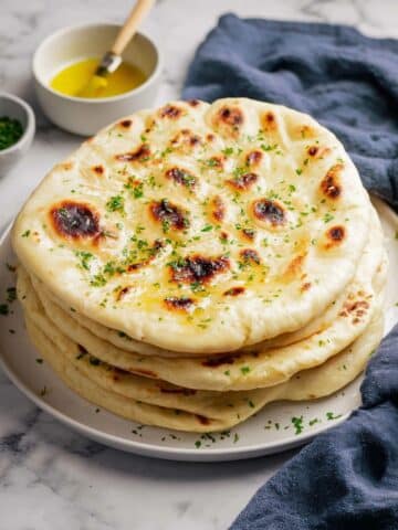 Homemade Garlic Naan with Garlic Butter Recipe
