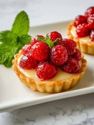 Mini Raspberry Tarts with Pastry Cream Recipe