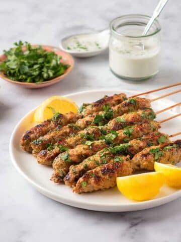 Chicken Kofta Kebabs with Tahini and Pita Recipe