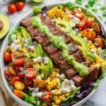 Grilled Flank Steak Salad with Corn and Avocado Chimichurri Recipe