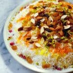 Persian Jeweled Rice (Morasa Polo) with Fragrant Chicken and Crispy Tahdig Recipe