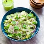 Creamy Cucumber and Avocado Salad with Cilantro-Lime Cashew Dressing Recipe