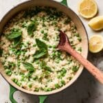 Fresh Pea Risotto with Mascarpone and Parmesan Recipe