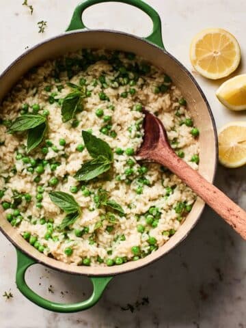 Fresh Pea Risotto with Mascarpone and Parmesan Recipe