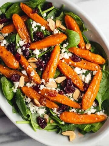 Roasted Carrot Salad with Cranberries, Feta, and Toasted Almonds Recipe