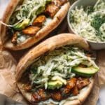 Sheet Pan Chicken Pitas with Herby Ranch Slaw Recipe