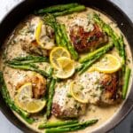 Creamy Lemon Garlic Chicken with Asparagus Recipe