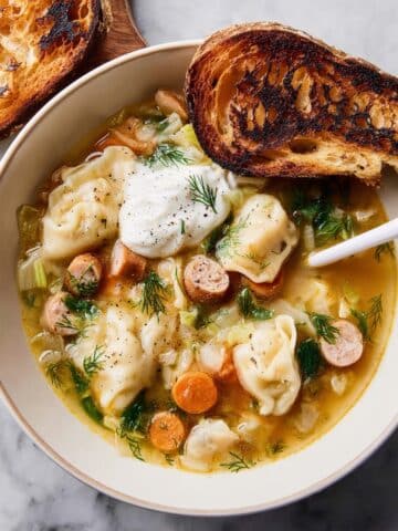 Kielbasa & Pierogi Soup Recipe