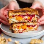 Squash Sandwich with Simple Cashew Mozzarella and Caramelized Balsamic Onions Recipe