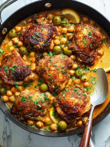 Chicken Tagine with Chickpeas, Apricots, and Preserved Lemon Recipe
