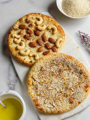 Sheermal Bread with Saffron Infusion and Nut Toppings Recipe
