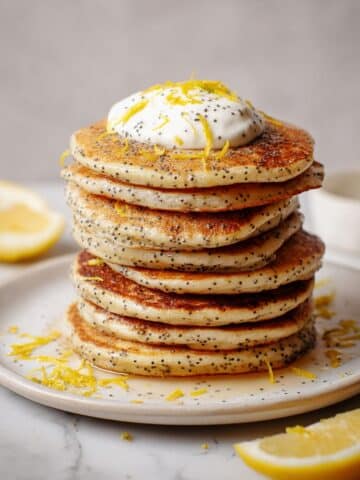 Lemon Poppy Seed Vegan Pancakes Recipe
