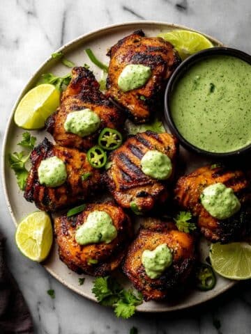 Peruvian Grilled Chicken with Cilantro Lime Green Sauce Recipe
