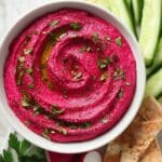 Easy Beetroot Hummus with Tahini (Dairy Free) Recipe