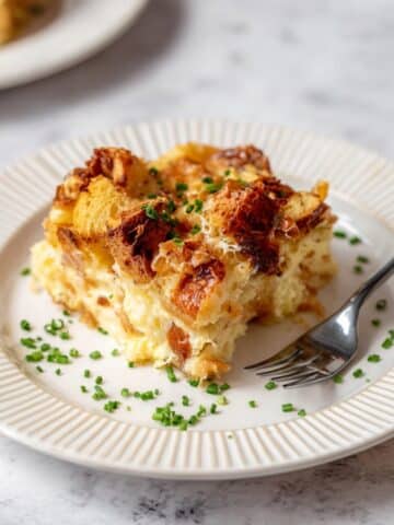 Croissant Breakfast Casserole with Bacon & Gruyère Recipe