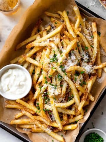 Garlic Parmesan Air Fryer Frozen French Fries Recipe