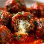 Mozzarella-Stuffed Baked Meatballs Recipe