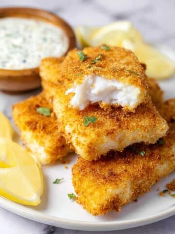 Crispy Air Fryer Fish Fillets with Spiced Bread Crumbs Recipe