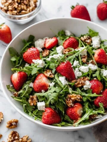 Strawberry Arugula Salad with Salted Caramel Walnuts Recipe