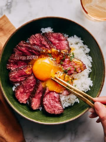 Wagyu Don with Soy Sauce Cured Egg Yolk Recipe