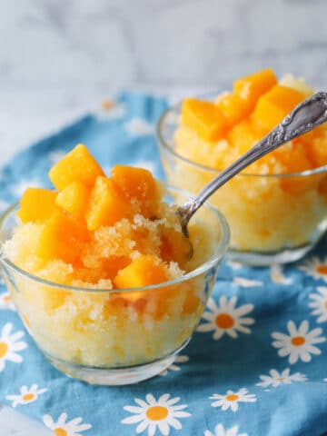 Homemade Mango Shaved Ice (Mango Bingsu) Recipe