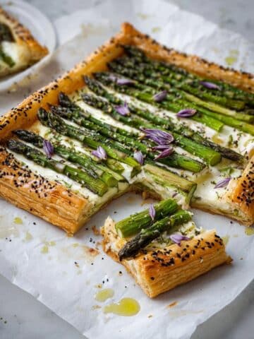 Asparagus Goat Cheese Puff Pastry Tart Recipe