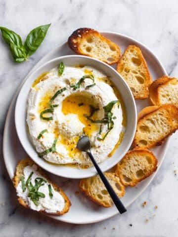 Lemon Ricotta with Honey and Basil Recipe