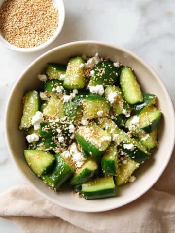 Smashed Cucumber Salad with Feta and Toasted Sesame Recipe