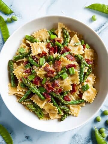 Pea and Asparagus Pasta with Bacon Recipe