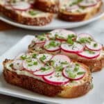 Radish Toast with Ricotta, Microgreens, and Chives Recipe
