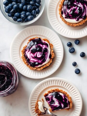 Lemon Blueberry Tarts with Crispy Cereal Crust and Cashew Lemon Filling Recipe