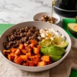 Sweet Potato Beef Bowl with Hot Honey and Cottage Cheese Recipe