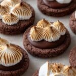 Gluten Free Hot Chocolate Cookies with Gooey Chocolate Filling and Toasted Swiss Meringue Recipe