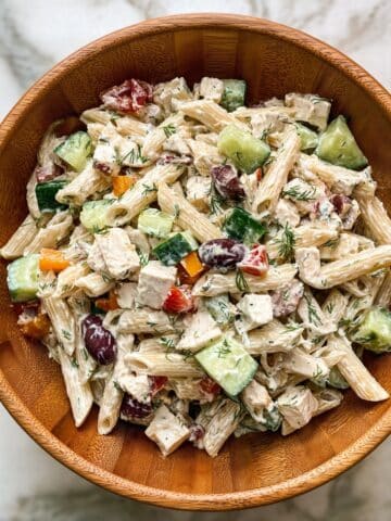 Greek Chicken Pasta Salad with Tzatziki Dressing Recipe