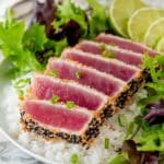 Seared Ahi Tuna with Sesame Seeds and Savory Sauce Recipe