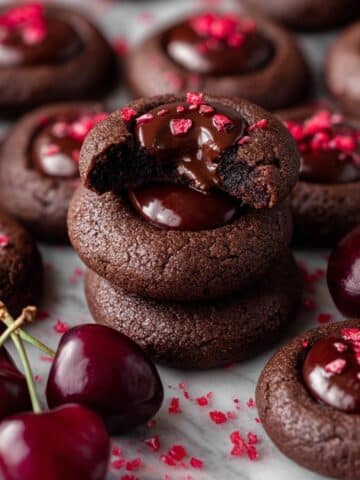 Chocolate Cherry Cookies with Rich Ganache Fillings Recipe