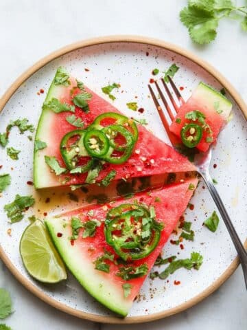 Spicy Watermelon Salad with Cilantro and Lime Recipe