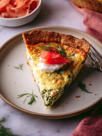 Smoked Salmon Spinach Quiche with Goat Cheese Recipe