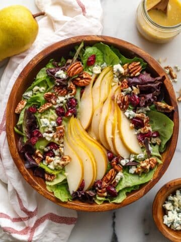 Pear Gorgonzola Salad with Cranberries and Candied Nuts Recipe