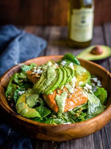 Grilled Salmon Salad with Creamy Cilantro Lime Dressing Recipe
