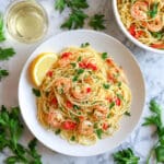 Shrimp Linguine with Burst Tomatoes and Parsley Recipe