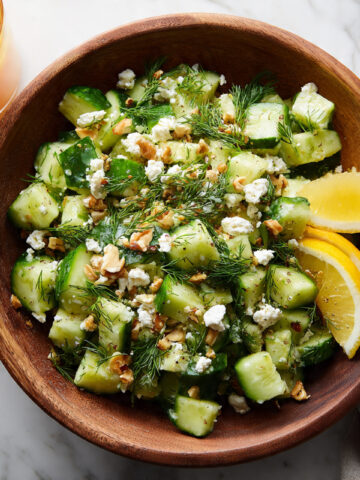 Smashed Cucumber Salad with Feta-Dill Dressing and Pistachios Recipe