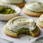 Matcha Latte Cookies with Mascarpone Cream and Matcha Dusting Recipe