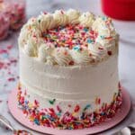 Mini Rainbow Birthday Cake with Vanilla Buttercream Recipe