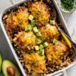 Chicken Salsa Casserole with Black Beans, Corn, and Cheddar Recipe