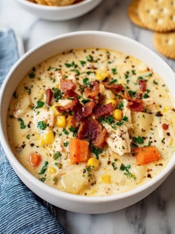 Creamy Chicken Corn Chowder with Bacon Recipe