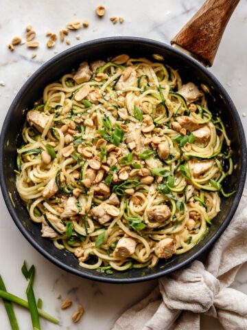 Creamy Peanut Zucchini Noodles with Chicken Recipe