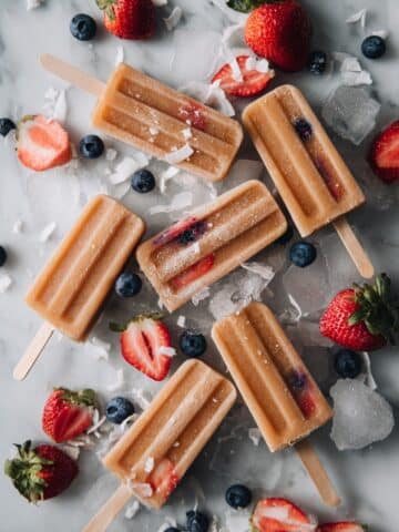 Chocolate Protein Popsicles with Fresh Fruit and Toppings Recipe