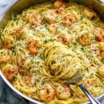 Shrimp Spaghetti with Garlic Parmesan Lemon Sauce Recipe